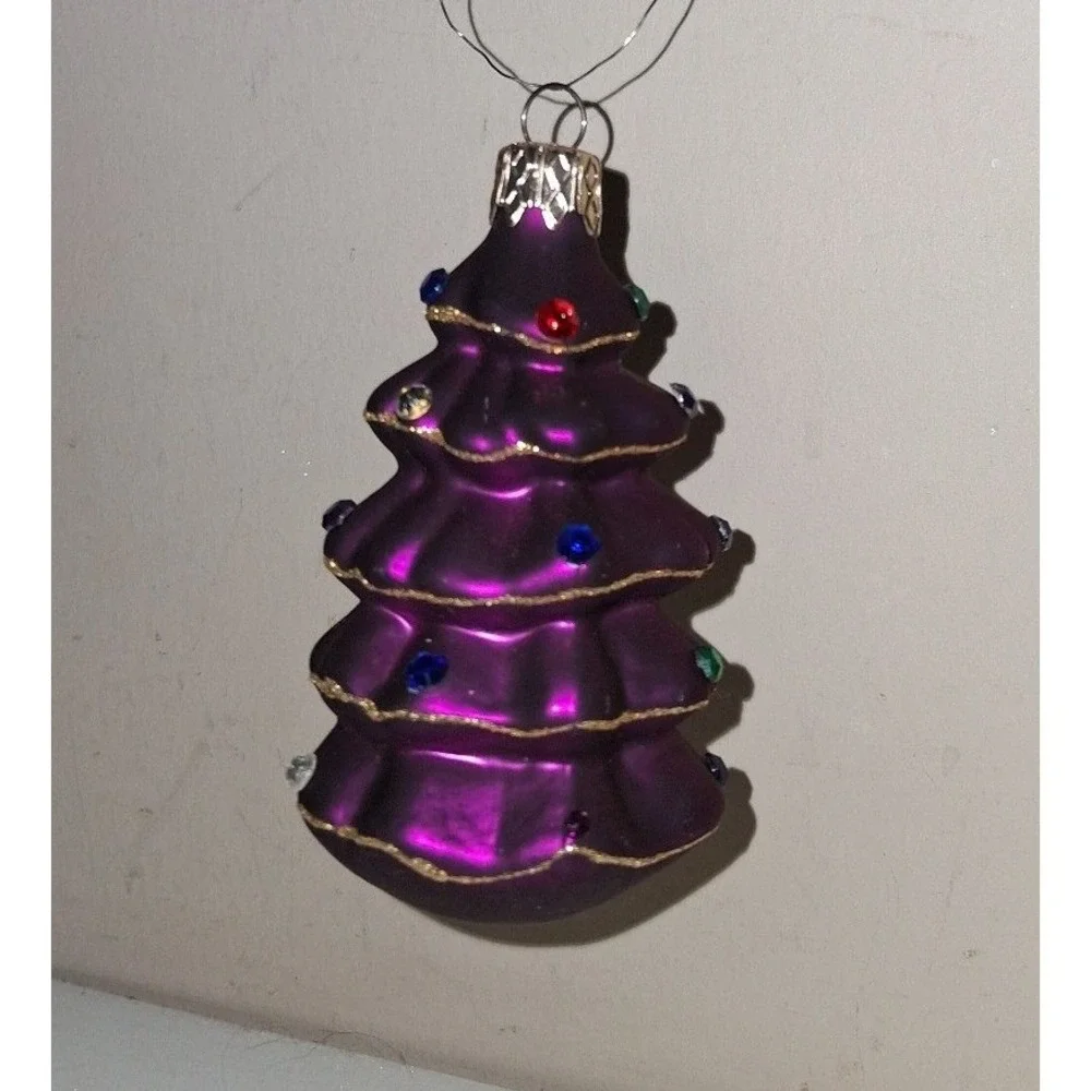 Purple Christmas Tree Ornament 3.75